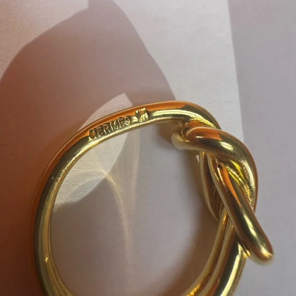 Hermès Gold Enchaînée Scarf Ring with Box and bag Chaîne d’Ancre scarf ring - Picture 3 of 14